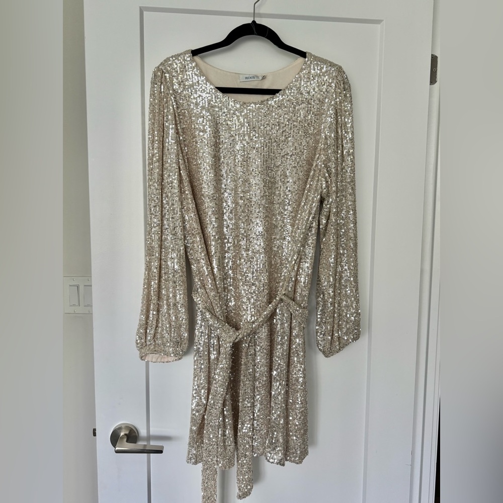 Sequin Long Sleeve Dress